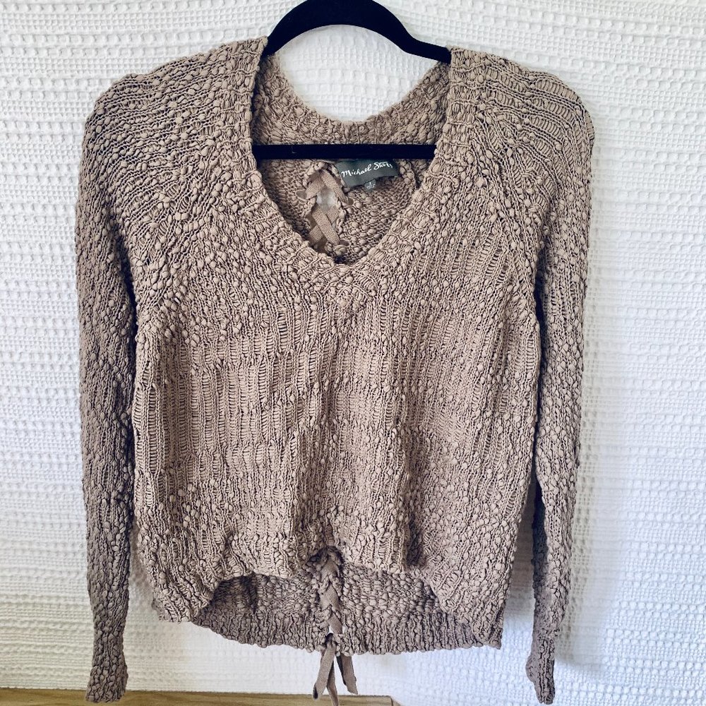 Michael Stars Tie-back V-Neck Sweater